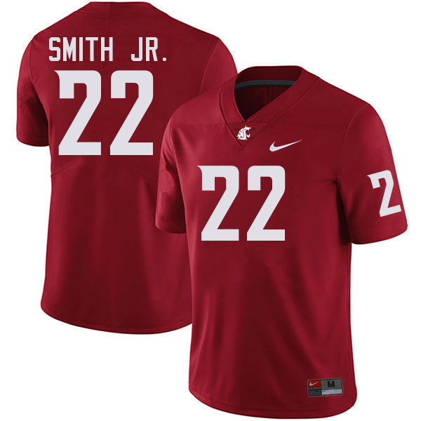 Men #22 Warren Smith Jr. Washington State Cougars College Football Jerseys Stitched-Crimson